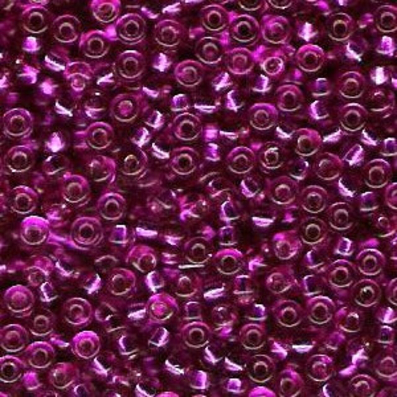 Miyuki 8 Round Seed Bead, 8-1340, Dyed Silver Lined Fuchsia, 10 grams